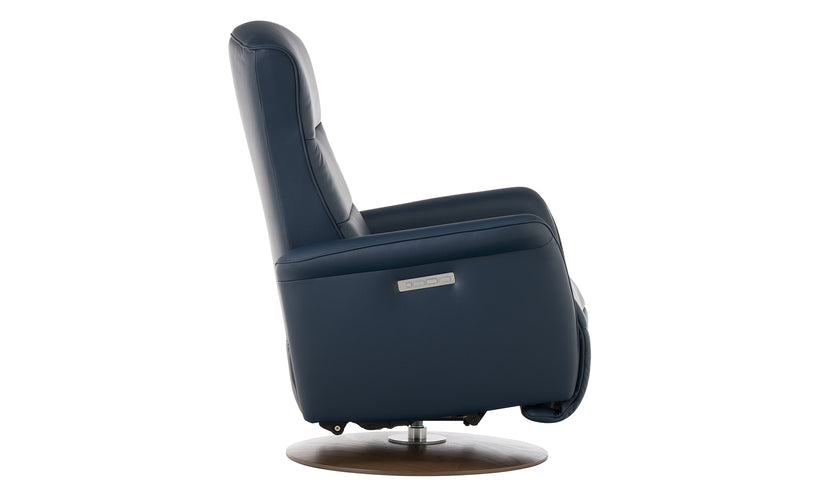 Blue recliner chair on a white background